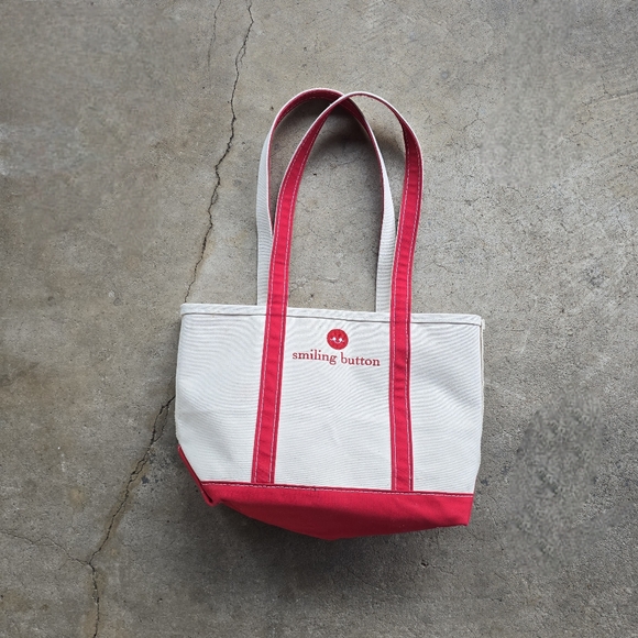 Vintage LL Bean Boat & Tote Canvas Bag Red & White USA - Picture 1 of 4